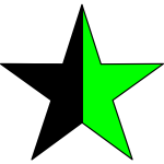 Vector drawing of green anarchism symbol